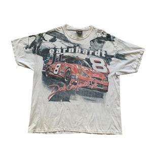 Vintage y2k Dale Earnhardt Jr #8 Budweiser AOP T-shirt NASCAR (XL)